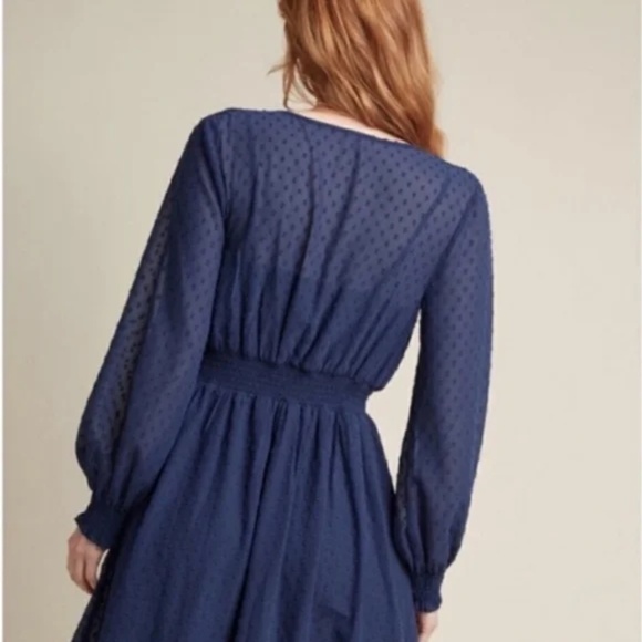 ModCloth Smocked Waist Swiss Dot Dress Size 2X - Picture 2 of 5